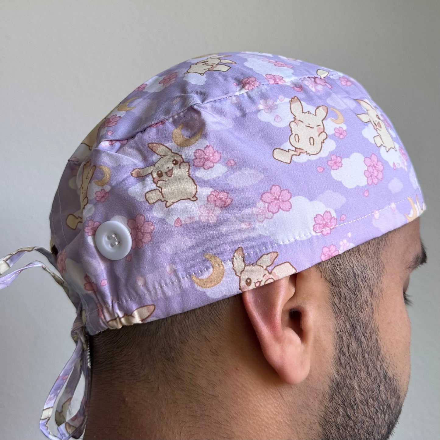 POKEMON - PIKACHU CHERRY BLOSSOM THEMED SATIN LINED REGULAR SCRUB CAP