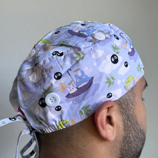 MY NEIGHBOR TOTORO - BLUE TOTORO WITH UMBRELLA SATIN LINED REGULAR SCRUB CAP