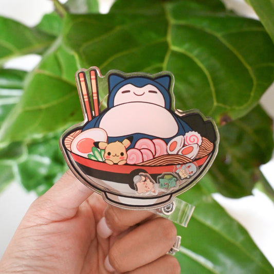 POKEMON - RAMEN THEMED ACRYLIC SHAKER BADGE REEL
