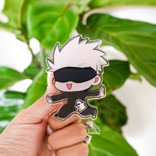 JUJUTSU KAISEN - SATURO GOJO ACRYLIC SHAKER BADGE REEL