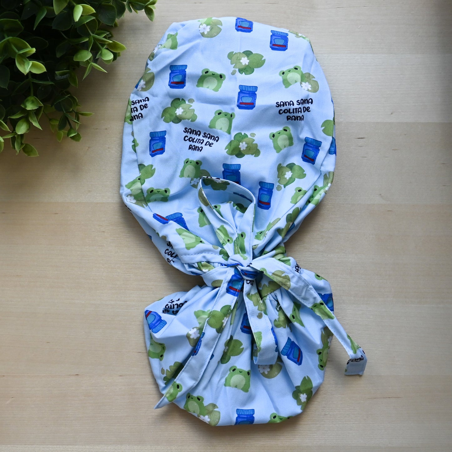 SANA SANA COLITA DE RANA SATIN LINED PONYTAIL SCRUB CAP