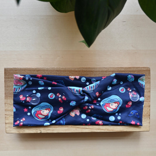 PONYO - DARK BLUE PONYO WITH SEA CREATURES HEADBAND