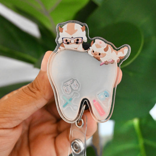 DENTAL APPA THEMED ACRYLIC SHAKER BADGE REEL
