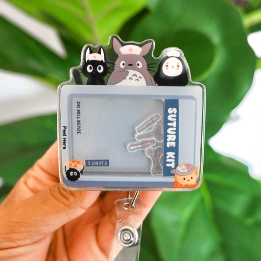 SURGERY STUDIO GHIBLI THEMED ACRYLIC SHAKER BADGE REEL