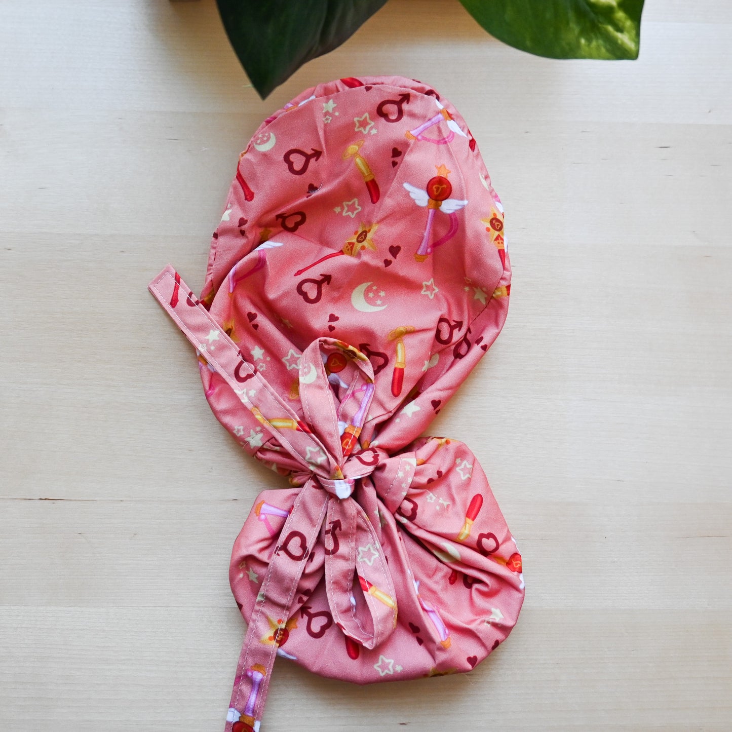 SAILOR MOON - SAILOR MARS THEMED SATIN LINED PONYTAIL SCRUB CAP