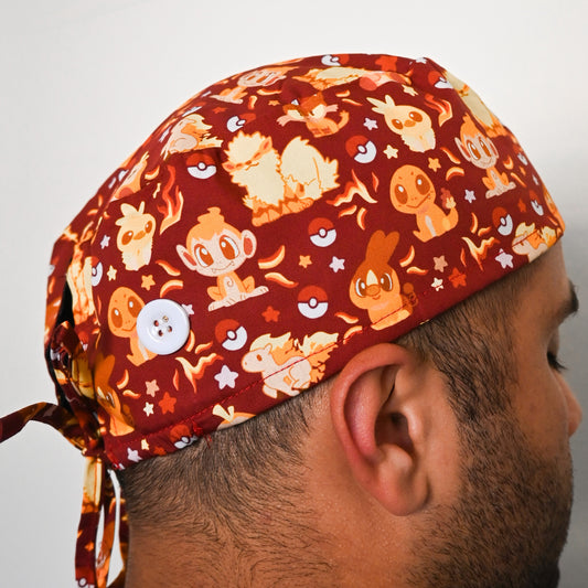 POKEMON - FIRE TYPE POKEMON SATIN LINED REGULAR SCRUB CAP
