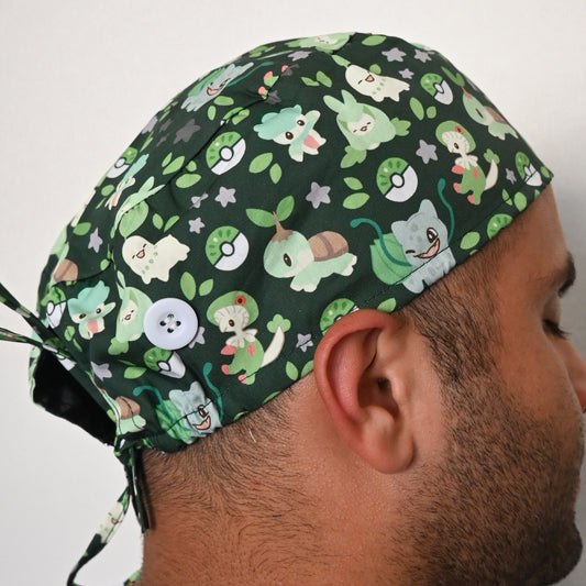 POKEMON - GRASS TYPE POKEMON SATIN LINED REGULAR SCRUB CAP