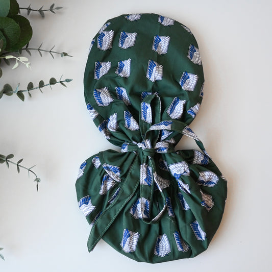 ATTACK ON TITAN SATIN LINED PONYTAIL SCRUB CAP