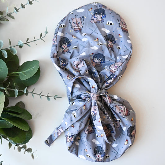 DEMON SLAYER - INOSUKE HASHIBIRA SATIN LINED PONYTAIL SCRUB CAP