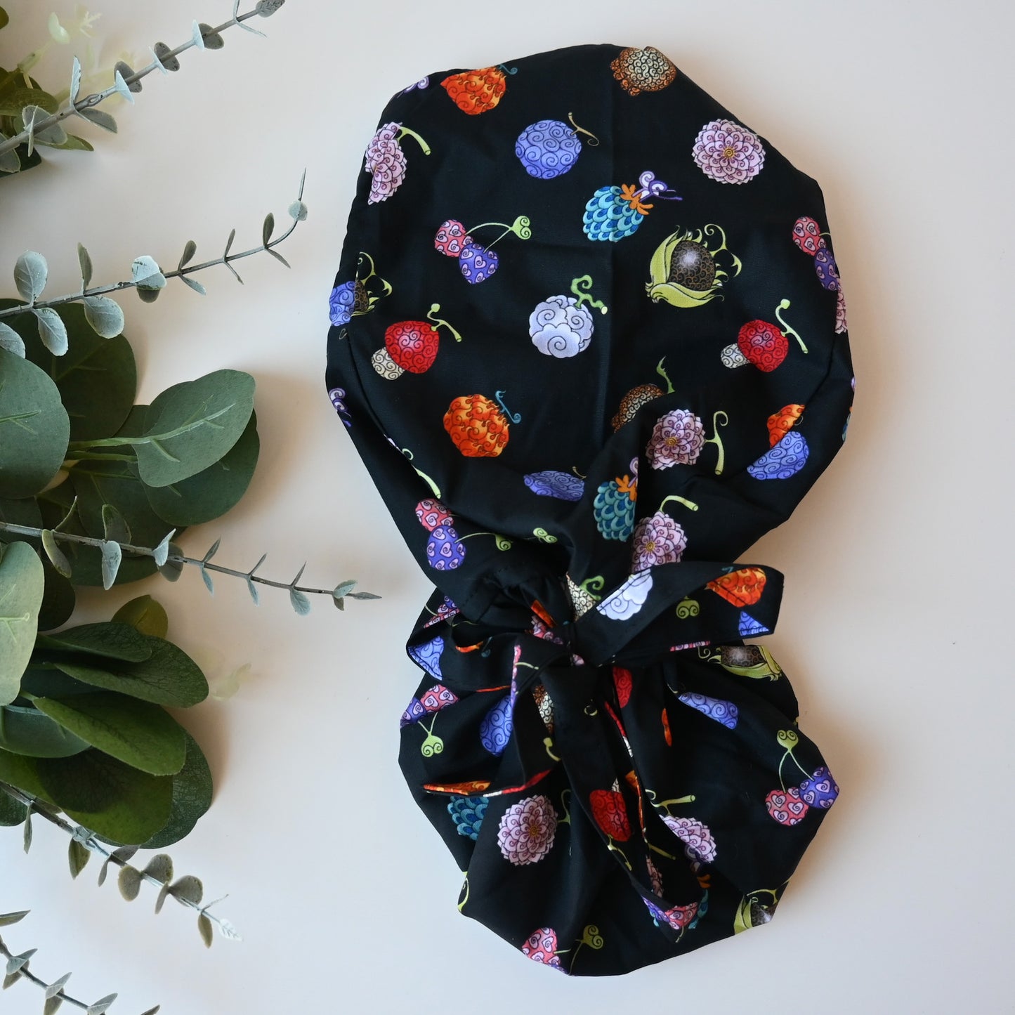 ONE PIECE - DEVIL FRUIT SATIN LINED PONYTAIL SCRUB CAP