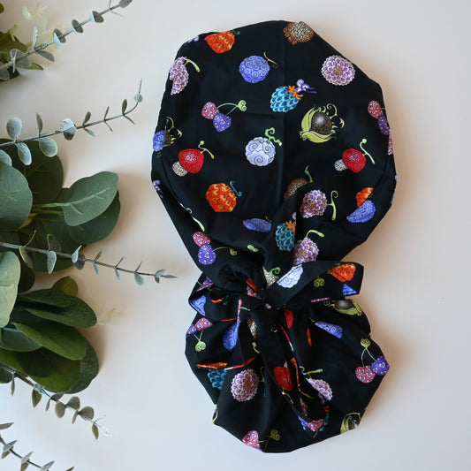 ONE PIECE - DEVIL FRUIT SATIN LINED PONYTAIL SCRUB CAP
