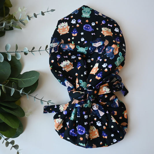POKEMON - HALLOWEEN THEMED SATIN LINED PONYTAIL SCRUB CAP