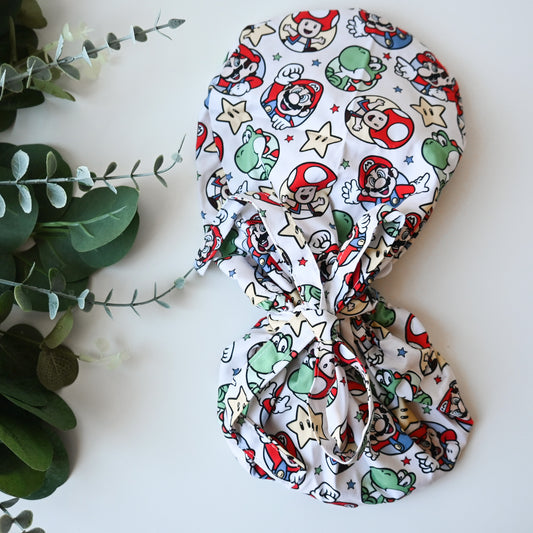 SUPER MARIO BROS. - NEUTRAL CHARACTERS SATIN LINED PONYTAIL SCRUB CAP