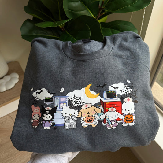 MEDICAL SANRIO HALLOWEEN THEMED CREWNECK