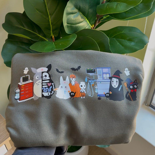 MEDICAL GHIBLI HALLOWEEN THEMED CREWNECK