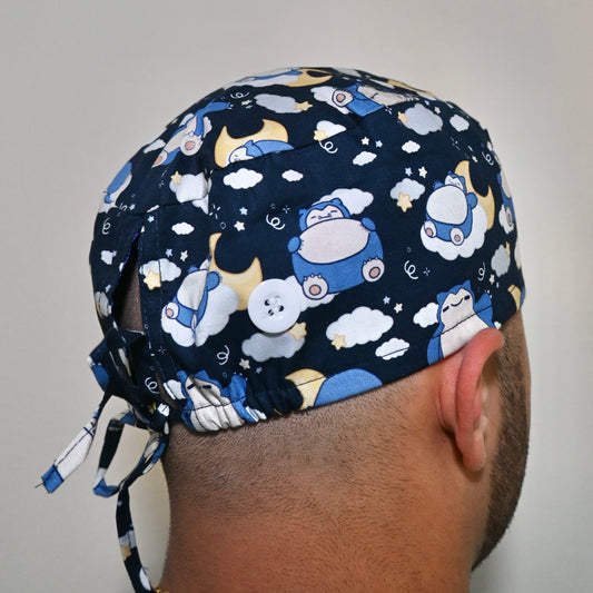 POKEMON - SNORLAX DARK BLUE THEMED SATIN LINED REGULAR SCRUB CAP