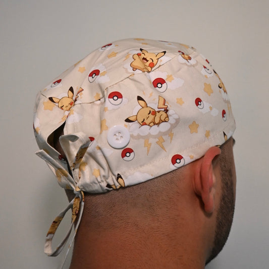 POKEMON - PIKACHU THEMED SATIN LINED REGULAR SCRUB CAP