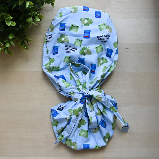 SANA SANA COLITA DE RANA SATIN LINED PONYTAIL SCRUB CAP