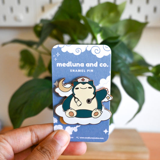 MEDICAL SNORLAX THEMED ENAMEL PIN