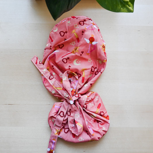 SAILOR MOON - SAILOR MARS THEMED SATIN LINED PONYTAIL SCRUB CAP