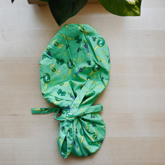 SAILOR MOON - SAILOR JUPITER THEMED SATIN LINED PONYTAIL SCRUB CAP