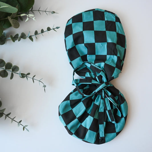 DEMON SLAYER - TANJIRO KAMADO SATIN LINED PONYTAIL SCRUB CAP