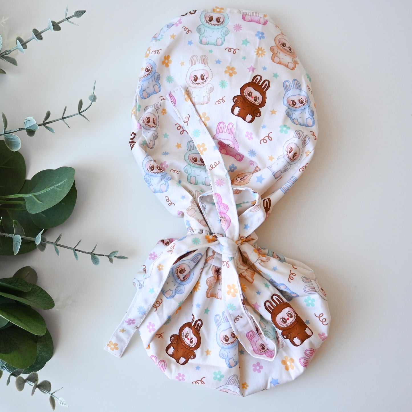 LABUBU SATIN LINED PONYTAIL SCRUB CAP