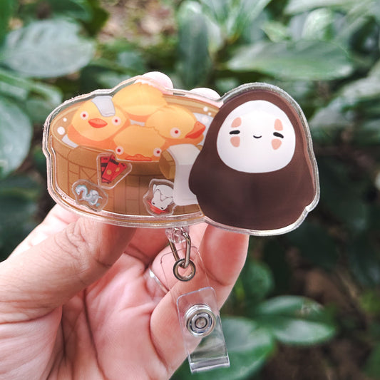 SPIRITED AWAY - NO FACE THEMED ACRYLIC SHAKER BADGE REEL